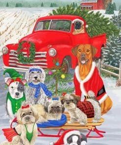 Holiday Dogs Christmas Paint By Numbers