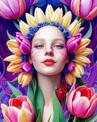 Floral Lady Paint By Numbers