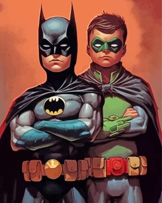 Cool Batman And Robin Paint By Numbers 