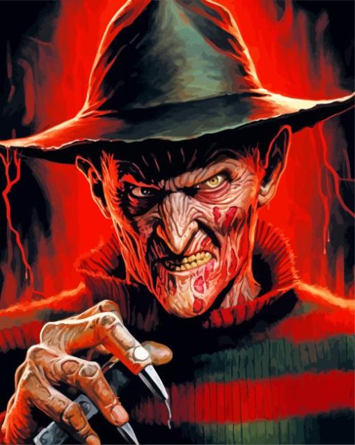 Scary Freddy Krueger Paint By Numbers