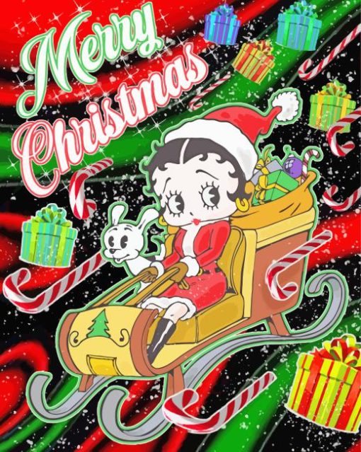 Merry Christmas Betty Boop Paint By Numbers