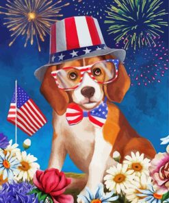 Patriotic Dogs Paint By Numbers