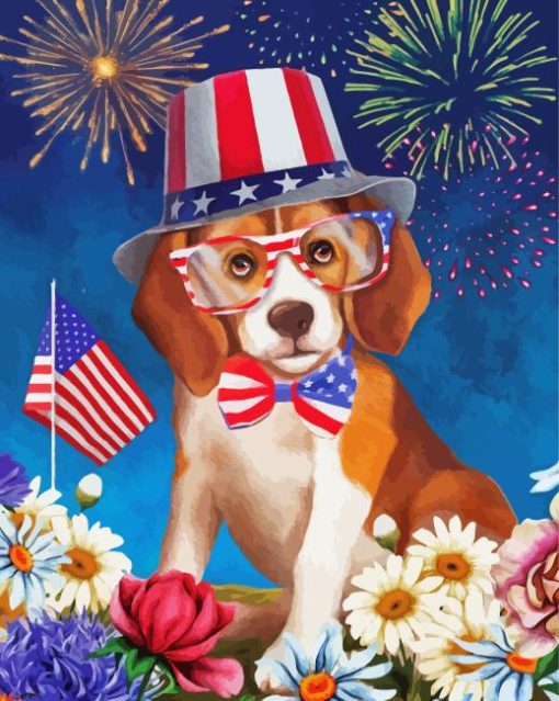 Patriotic Dogs Paint By Numbers