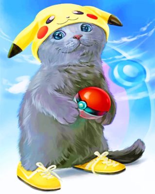 Grey Cat Pokemon Paint By Numbers