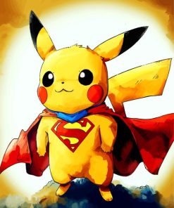 Pikachu Super Hero Paint By Number