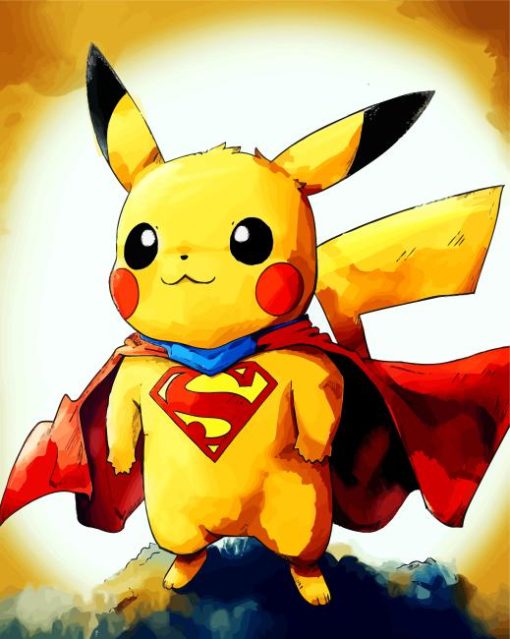 Pikachu Super Hero Paint By Number