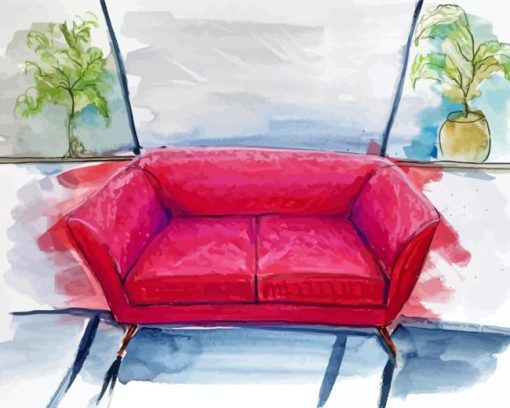 Red Couch Paint By Number