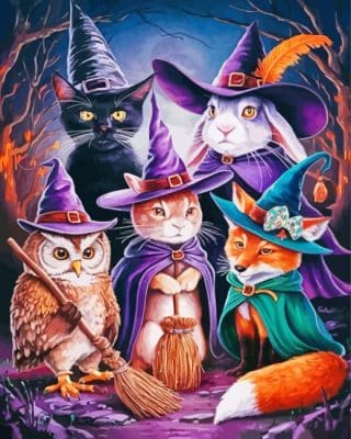 Animal Witches Paint By Number