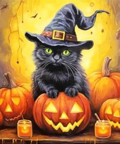 Black Cat Halloween Paint By Number