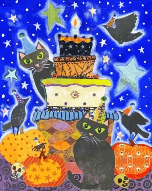 Black Cats Birthday Paint By Number