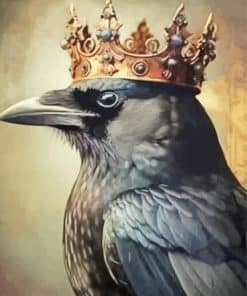 Black Crow With Crown Paint By Number