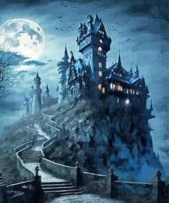 Castle Under The Full Moon Paint By Number