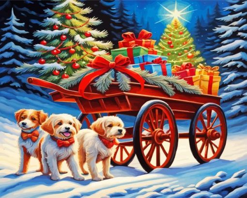 Gifts And Puppies Paint by Number