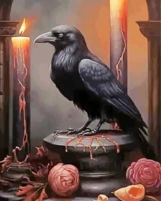 Crow Candlelight Paint By Number