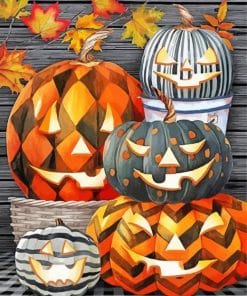 Halloween Pumpkins Decoration Paint By Number