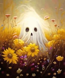 Ghost And Sunflowers Paint By Number