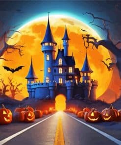 Halloween Castle paint by number