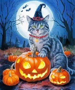 Aesthetic Halloween Cat Paint By Number