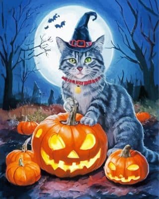 Aesthetic Halloween Cat Paint By Number