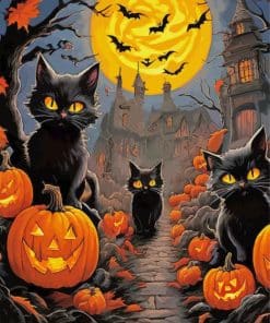 Halloween Cats paint by numbers