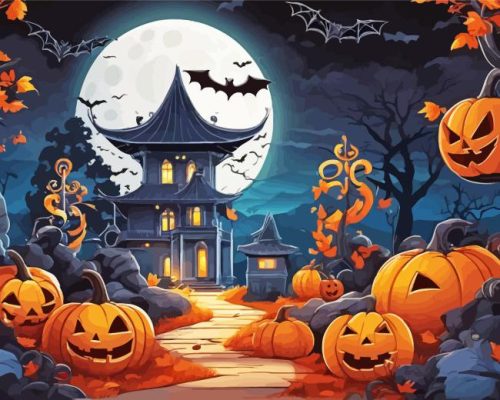 Halloween Home paint by numbers