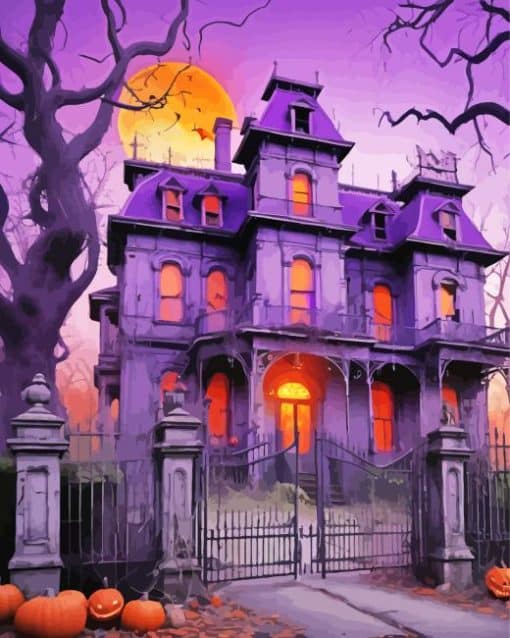 Halloween House paint by numbers