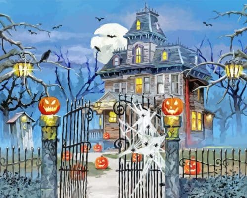 Halloween House Paint By Number