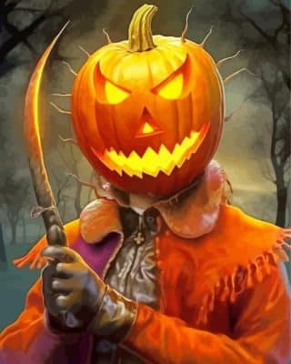 Halloween Pumpkin Murderer Paint By Number