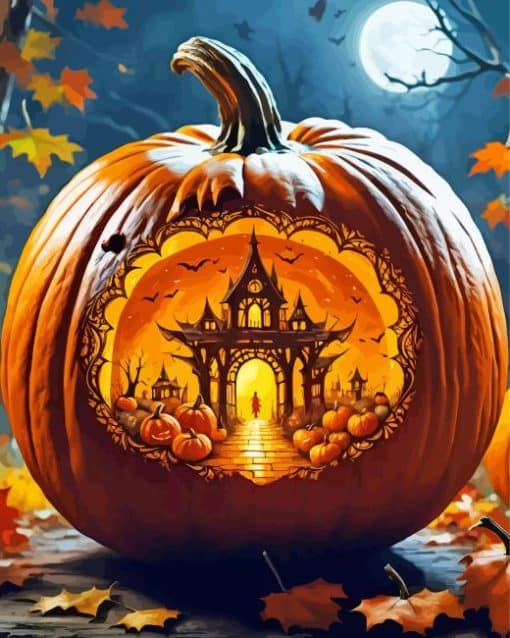 Halloween Pumpkin paint by number