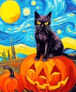 Halloween Starry Night Pumpkin Paint By Number