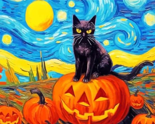 Halloween Starry Night Pumpkin Paint By Number