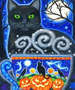 Halloween Cat Art Paint By Number