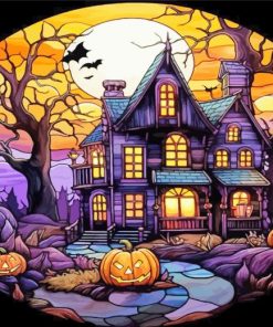 Haunted Halloween House Paint By Number