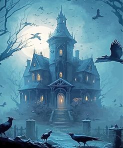 Haunted House In The Moonlight Paint By Number