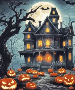 Haunted House Art Paint by Number