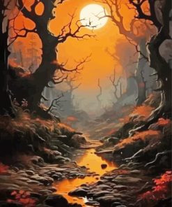 Haunting Woods Spooky Forest Paint By Number