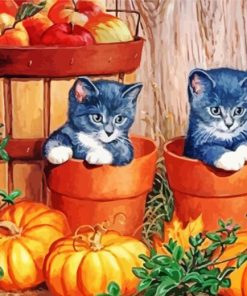 Kittens With Pumpkins Paint By Number