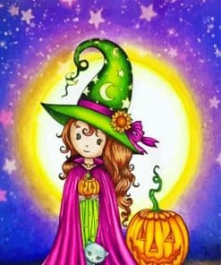 Little Halloween Witch Paint By Number