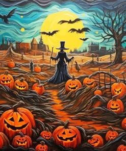 Midnight Pumpkin Fields Paint By Number