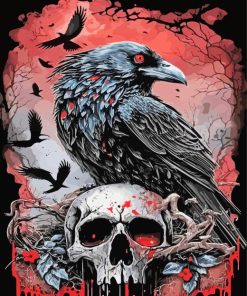 Crow And Skull Paint By Number