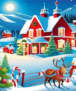 North Pole Christmas Paint by Number