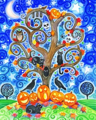 Pumpkin Tree Paint By Number