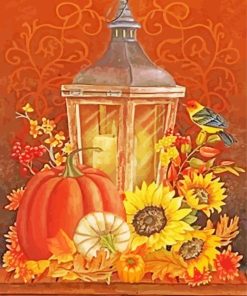 Pumpkin And Sunflowers Art Paint By Number