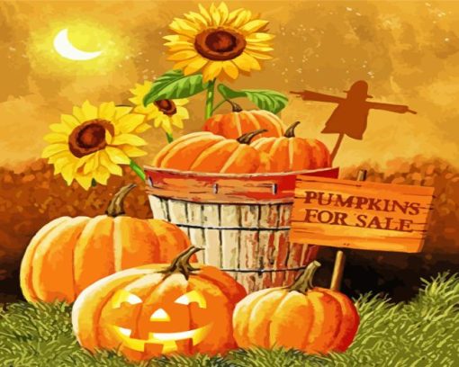 Pumpkins For Sale Paint By Number