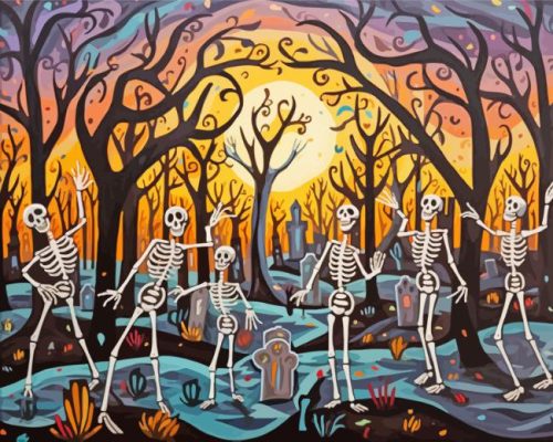 Spooky Skeleton Party Paint By Number