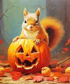 Halloween Squirrel Paint By Number