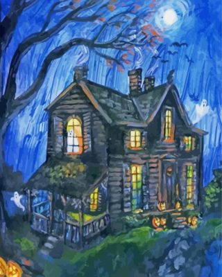 Scary Haunted House Paint By Number