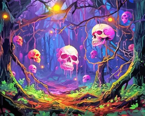 Skull Forest Paint By Number