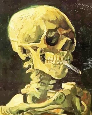 Skull Burning Cigarette Paint By Number