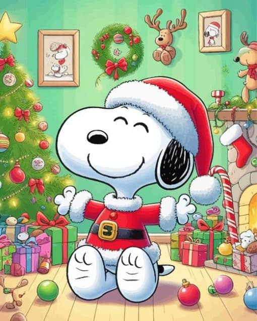 Christmas Snoopy Paint By Number